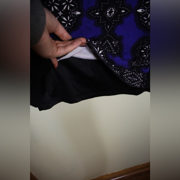 Adrianna Papell Women's Jewel Printed 3/4 Sleeve Fitted Blue Black Dress Size 4 - Picture 6 of 10